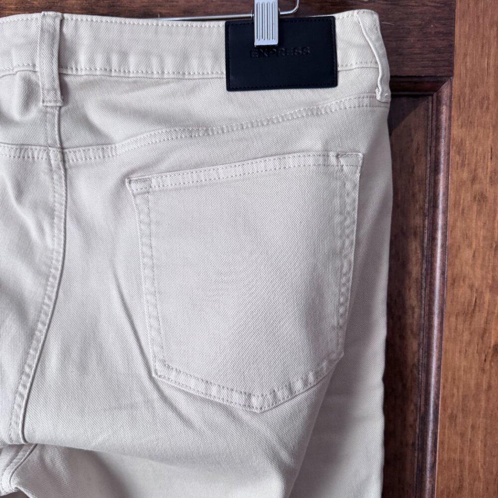Express #5 Off White 5-Pocket Jeans 34 x 30 Slim - Picture 11 of 15